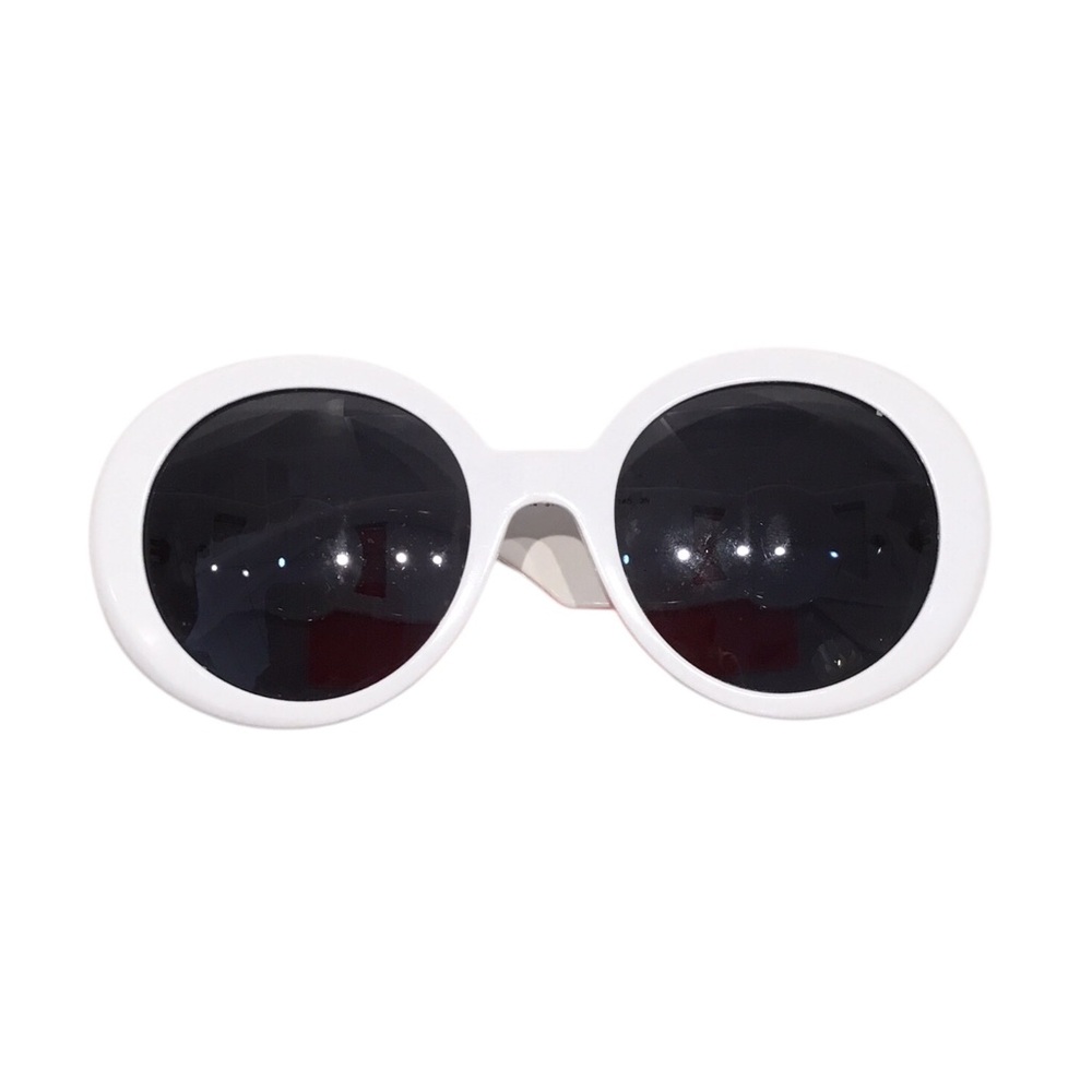 Versace Kids White Round Sunglasses with Dark Lenses